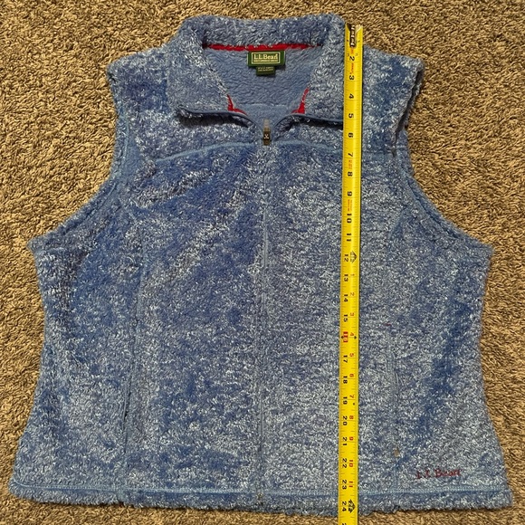 L.L. Bean Women's XL Blue Zip Up Sherpa Vest Fuzzy - Picture 8 of 9